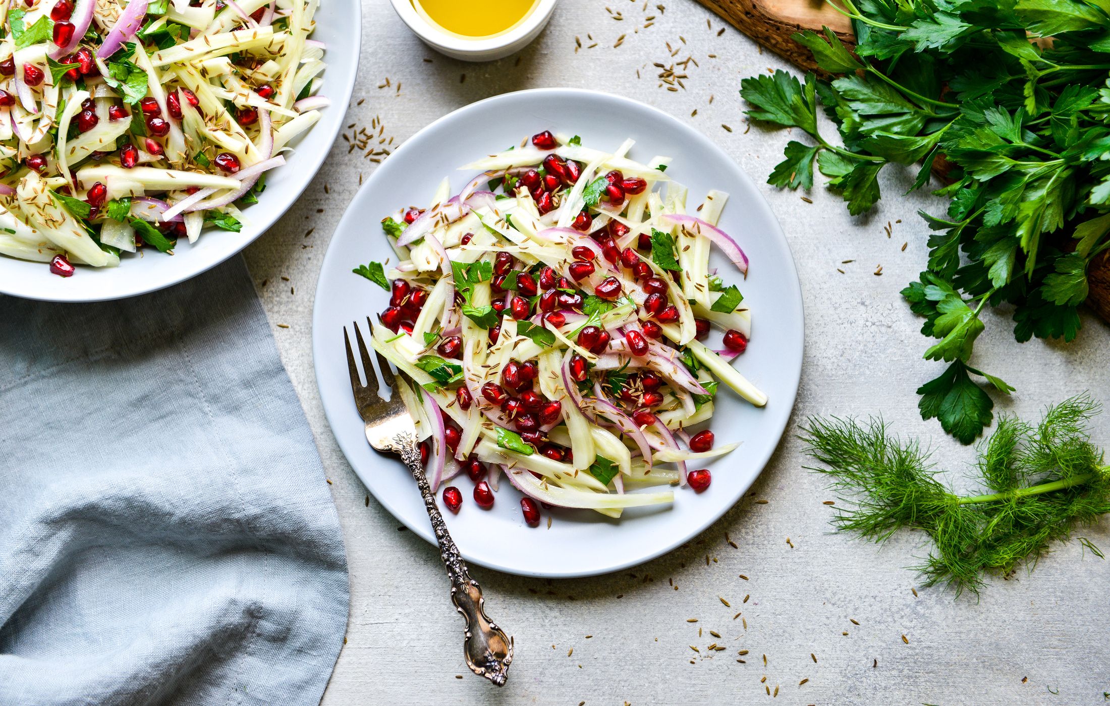 Fennel and Pomegranate Salad with Toasted Cumin Seeds Nourishing Meals®